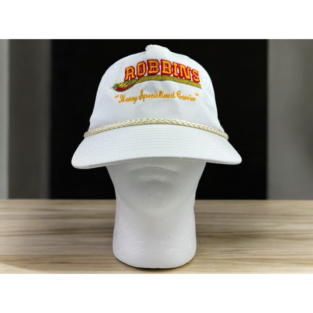 Robbins Heavy Specialized Carrier Snapback White Rope Hat Cap Transportation